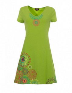 Robe ethnique manches courtes grande taille noire 2