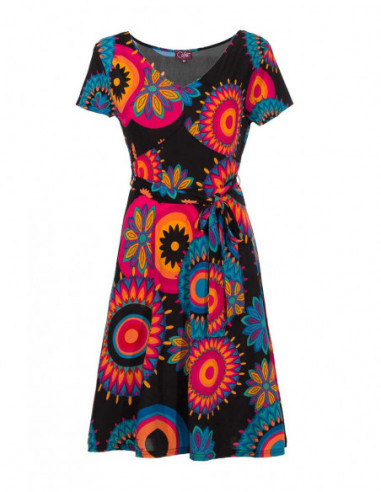 Robe ethnique bohème manches courtes fraiche