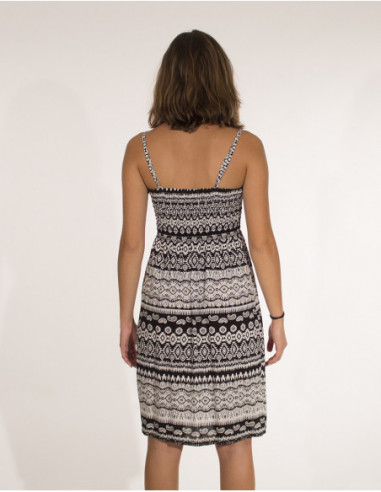 Black and white ethnic summer dress