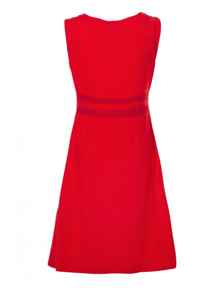 Two-tone dress with colorful patterns