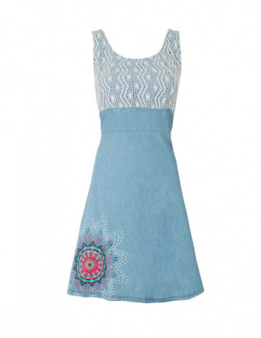 Robe courte en jean style vintage