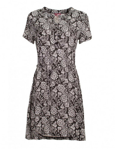 Robe courte patineuse bohème à petites fleurs