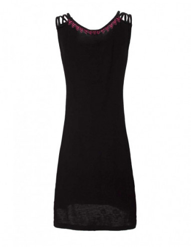 Robe courte fluide et légère unie sans manches noire