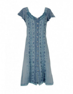 robe brodée blanche boutonnée sur le devant  2