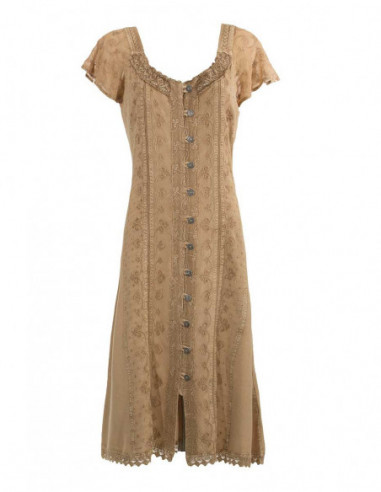 robe brodée stone watch ouverte sur le devant  beige