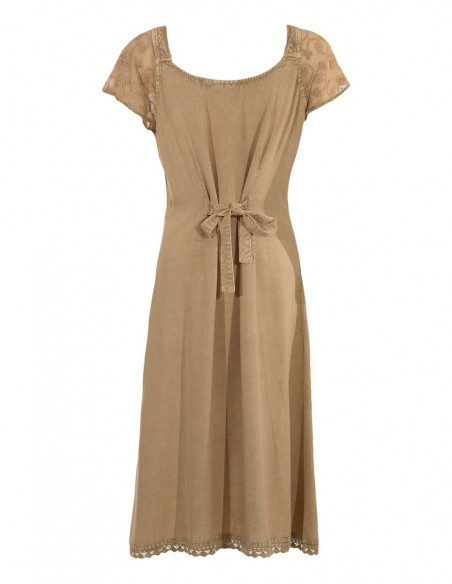 robe brodée stone watch beige dos