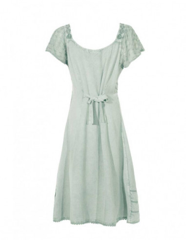 Stone wash dress embroidered with bril