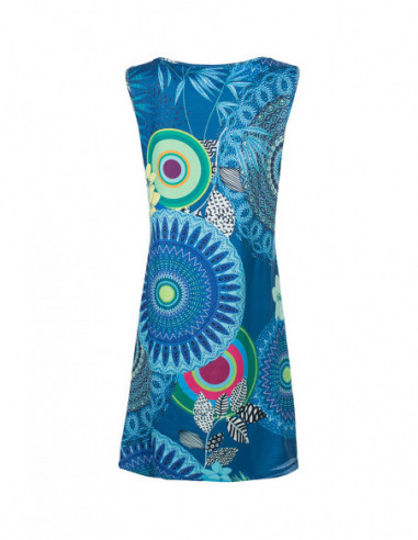 Robe courte imprimée bleue hippie chic dos