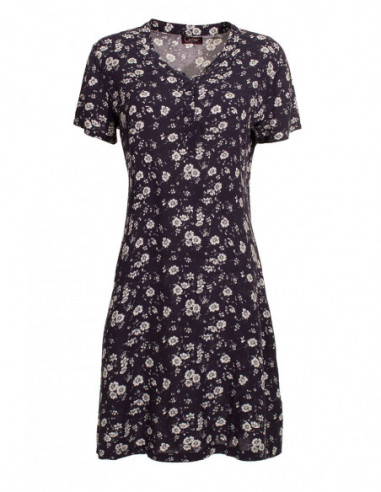Robe courte à manches courtes chic avec motif marguerite
