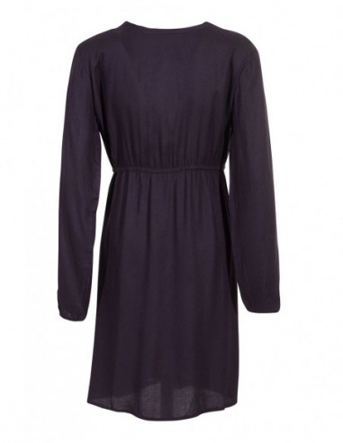 Embroidered navy blue indie dress