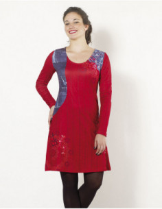 Colorful winter dress with...