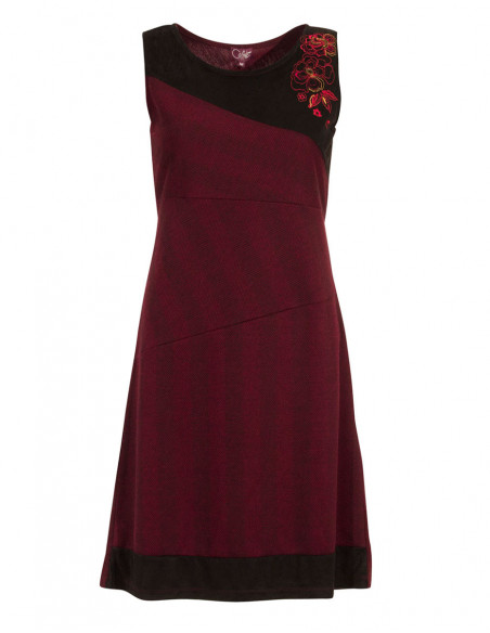 Robe courte sans manches hiver chic féminine rose framboise