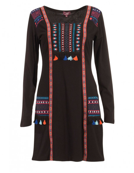 Bohemian and colorful dress with sleeves