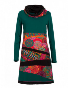 Robe femme colorée à large col roulé 2