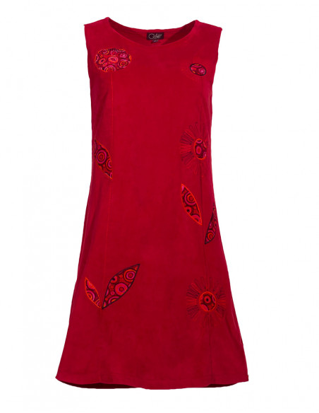 Fleece sleeveless floral dress