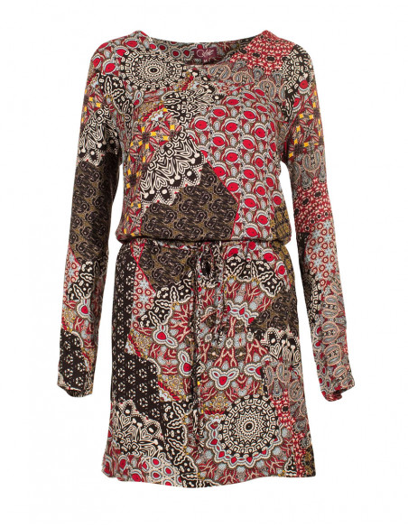 Flare dress in ethnic viscose