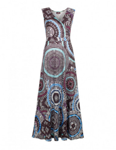 Robe longue mandala bleue bohème