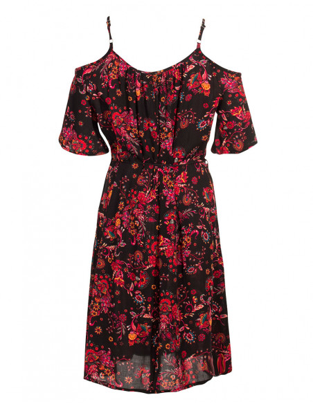 Short dress with bohemian sleeves