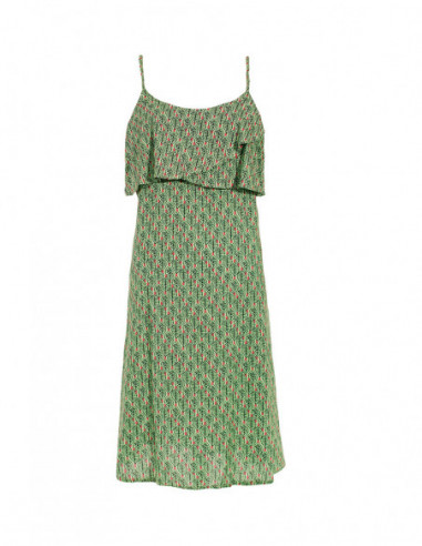 Petite robe originale estivale à volant vert