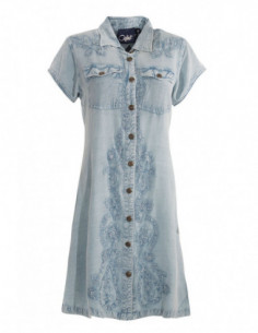 Robe courte brodée en viscose  2