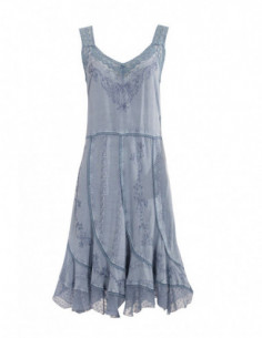 Robe courte  en viscose brodée finition dentelle 2