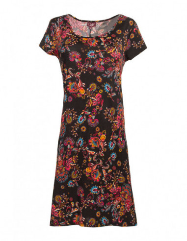 Robe d'été romantique manches courtes imprimé petites fleurs