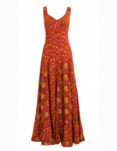 Robe longue ethnique style indien motif chic