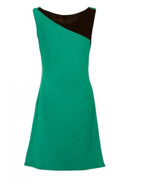 Robe d'été sans manche imprimé ethnique verte dos