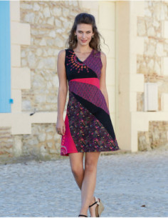 Robe été coton patchwork  ethnique