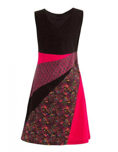 Ethnic patchwork cotton summer dress