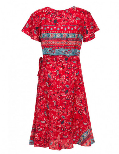 Robe d'été romantique à petites fleurs rouge