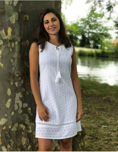 White short dress with embroidery