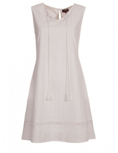 Robe courte chic pour mariage brodée blanche