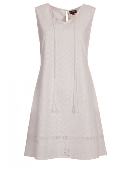 White short dress with embroidery