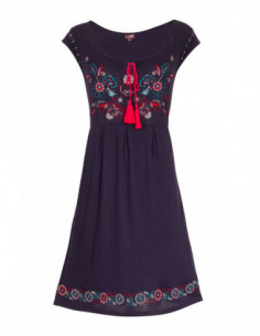 Embroidered navy dress 2