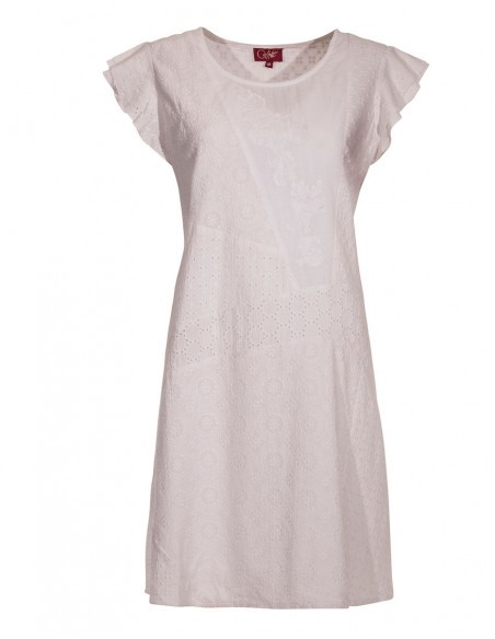 Robe baptême simple brodée blanche
