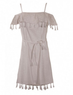 Embroidered white cotton dress 2