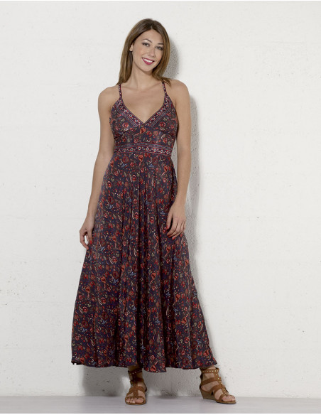 Robe longue dos nu printannière
