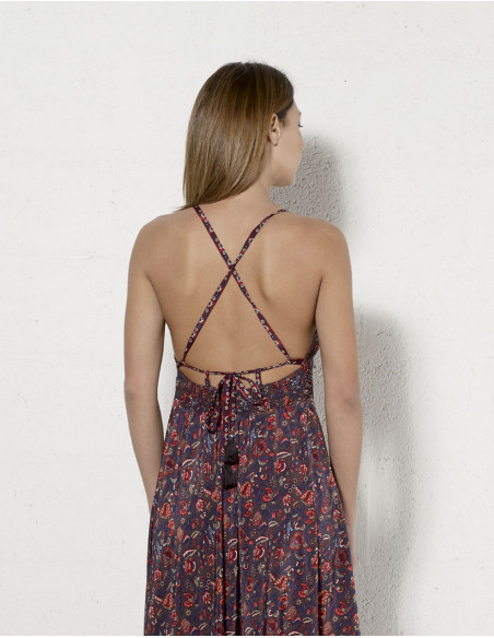 Spring backless long dress