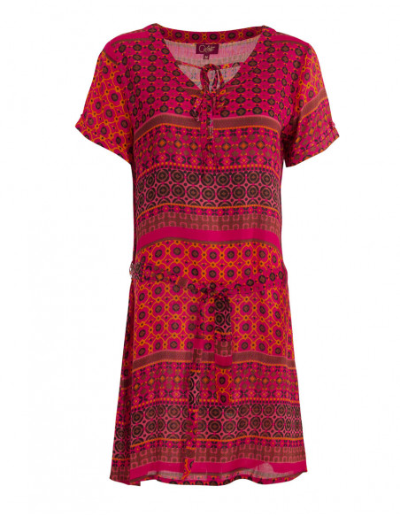 Colorful dress with small sleeves