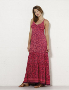 Robe longue rouge bohème
