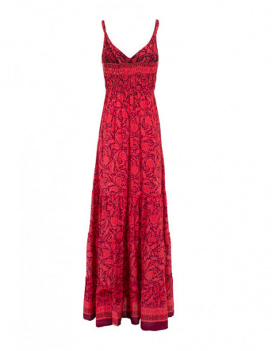 Robe longue rouge bohème
