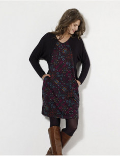 Robe pull originale motif baba cool noir