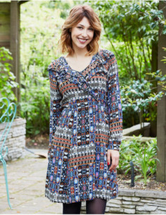 Robe courte ethnique aztèque originale