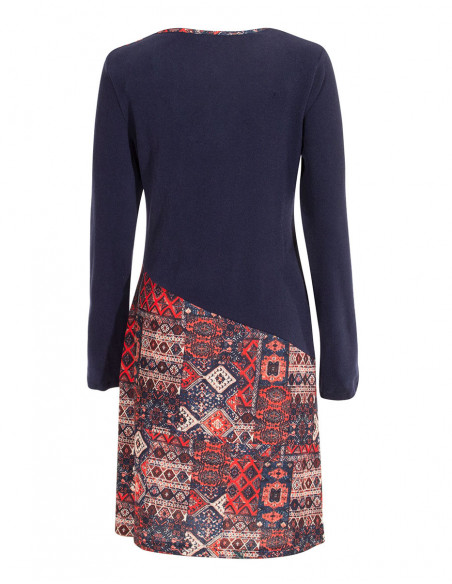 Mid-length and colorful knit dress