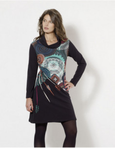 Robe manches longues mandalas colorés