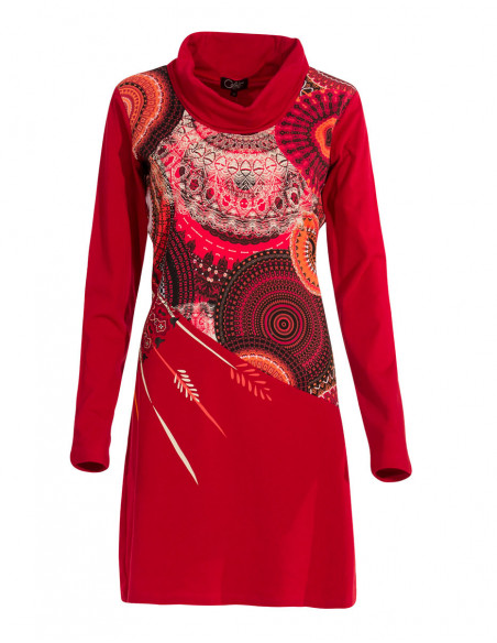 Robe manches longues mandalas colorés