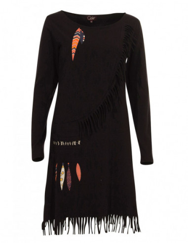 Robe originale gypsy à franges rouge