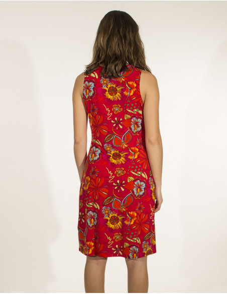 Low-cut, short and floral summer dress