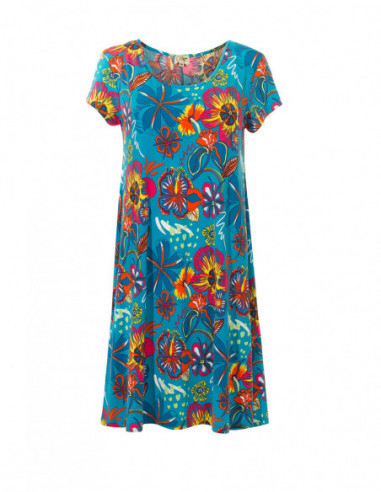 Robe courte à manches courtes tropicale